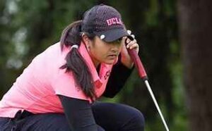 woman on putting green